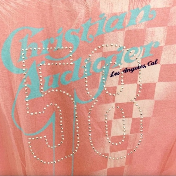 Christian Audigier/Ed Hardy Melon Garage Parts Checkered Racer Tunic/Tee NWT LG - Picture 4 of 6